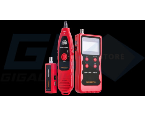 Nikomax Кабельный тестер с LCD дисплеем, UTP/STP, RJ45, RJ12, RJ11, BNC, USB NMC-TED400TR