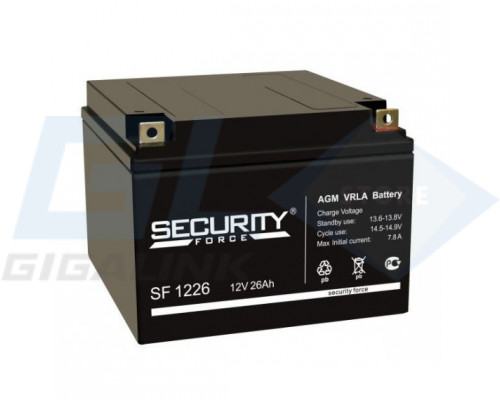 Gigalink Аккумуляторная батарея Security Force SF 1226 (12V / 26Ah), SF1226