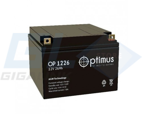 Gigalink Аккумуляторная батарея Optimus OP 1226 (12V / 26Ah), OP1226