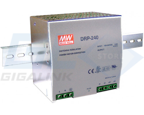 Gigalink Блок питания Mean Well DRP-240-48, 48B, 5A, 240Вт, DRP-240-48